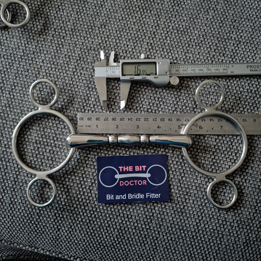 5" new Eldonian KY rotary double jointed 2-ring universal gag bit B746