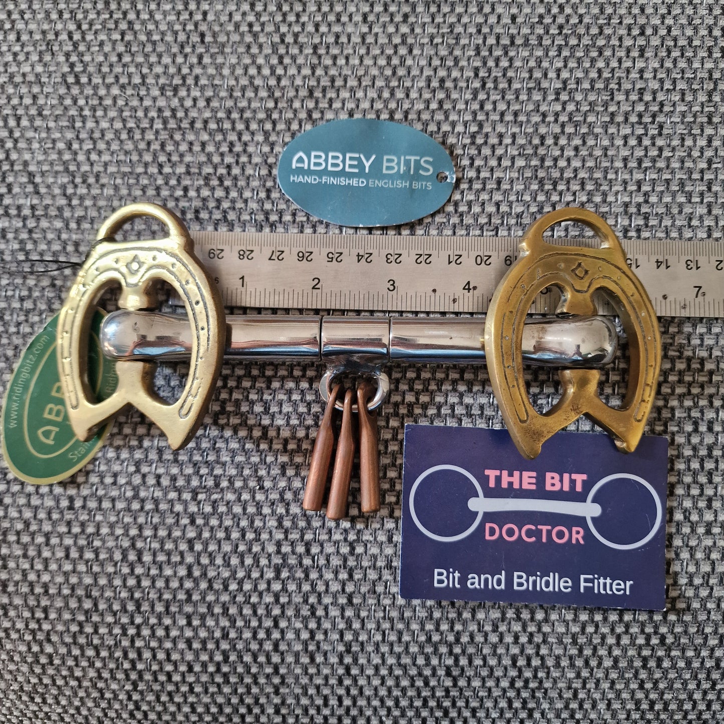 5" new abbey custom spinning copper Keys mouthing stallion in-hand snaffle bit B721