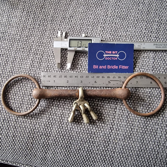 5.75" vintage rusted breaking loose ring snaffle Bit - display piece B1453