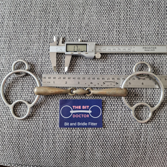 6.25" copper lozenge universal 2.5 ring gag bit B713
