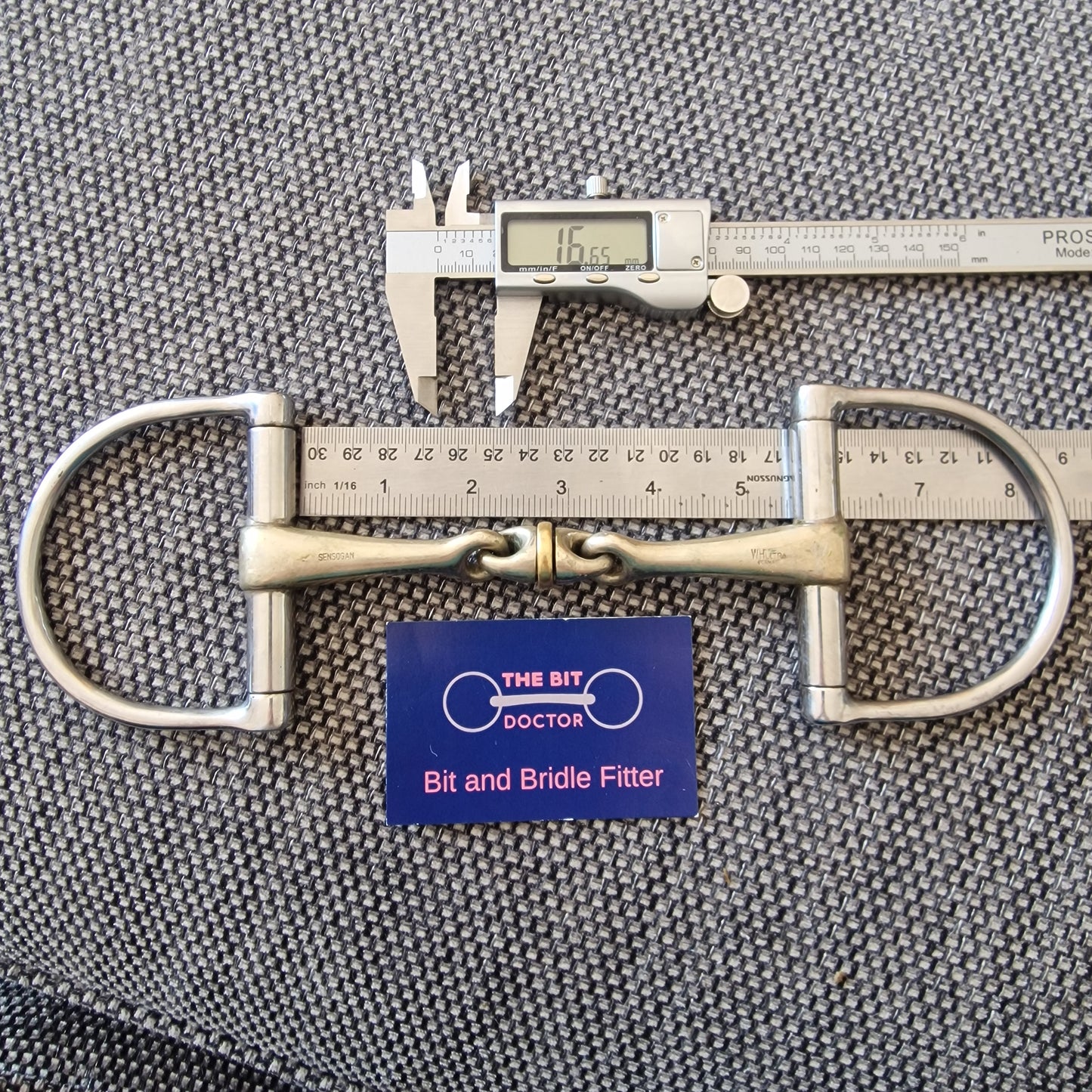 5.25" sprenger WH ultra roller lozenge d-ring snaffle bit B56