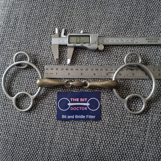 5.25" Copper Lozenge 2.5 ring universal gag bit B463