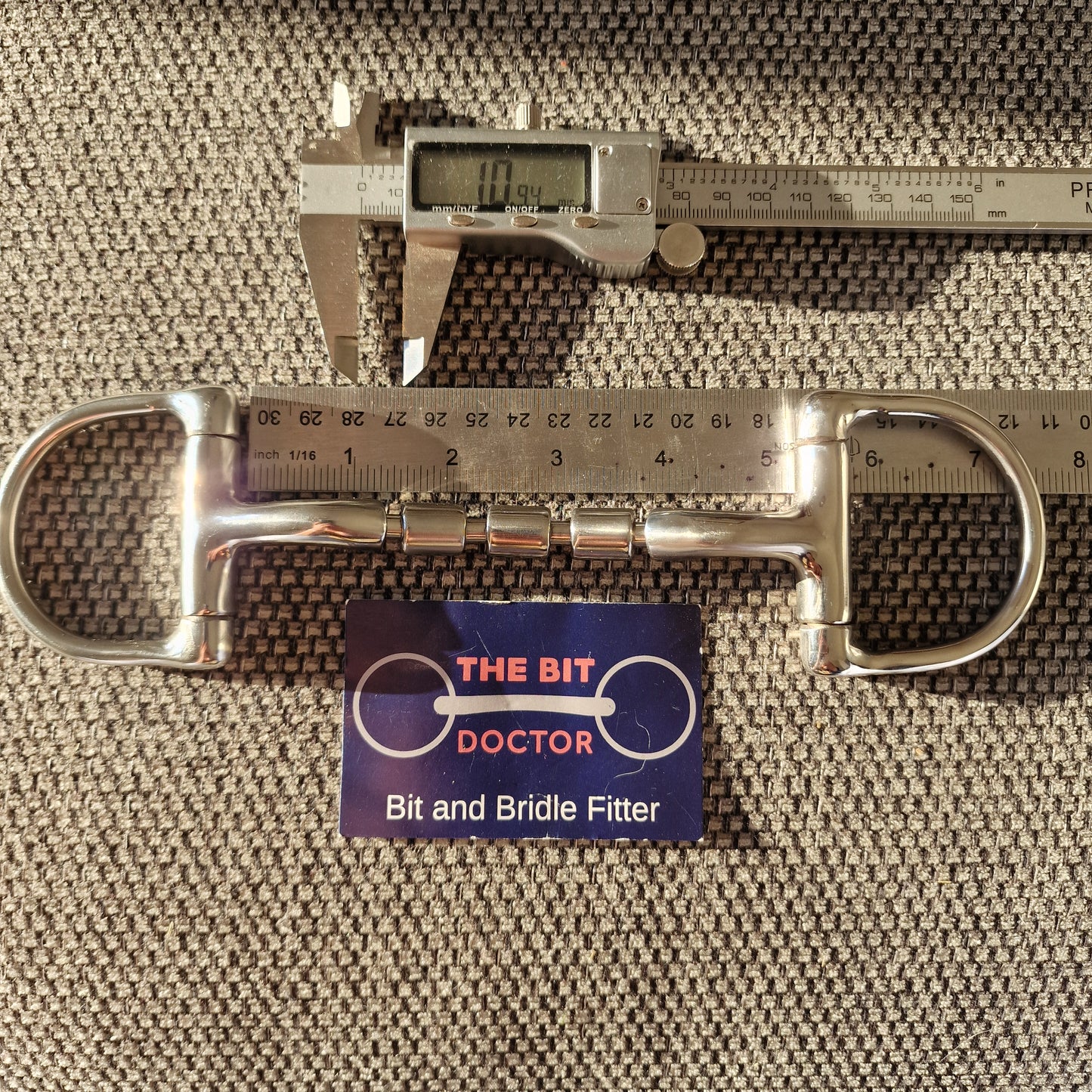 5" custom myler mb32-3 triple barrel d-ring snaffle bit B286
