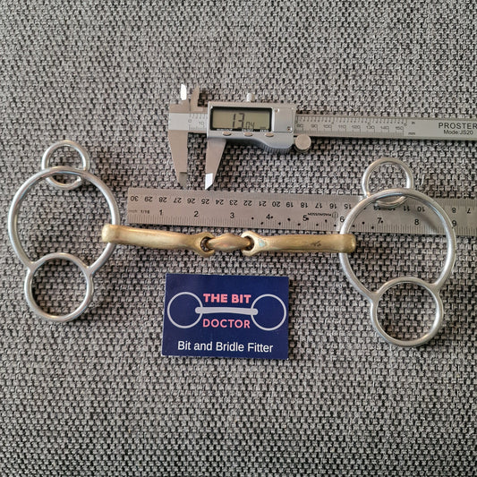 5.75" anatomical copper lozenge 2.5" ring universal gag bit B111