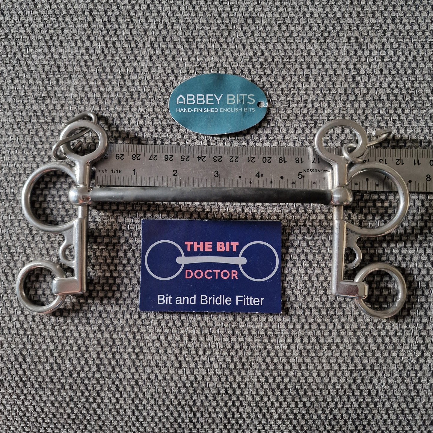 5.5" new abbey custom thin rubber sleeved mullen baby pelham Bit B1511