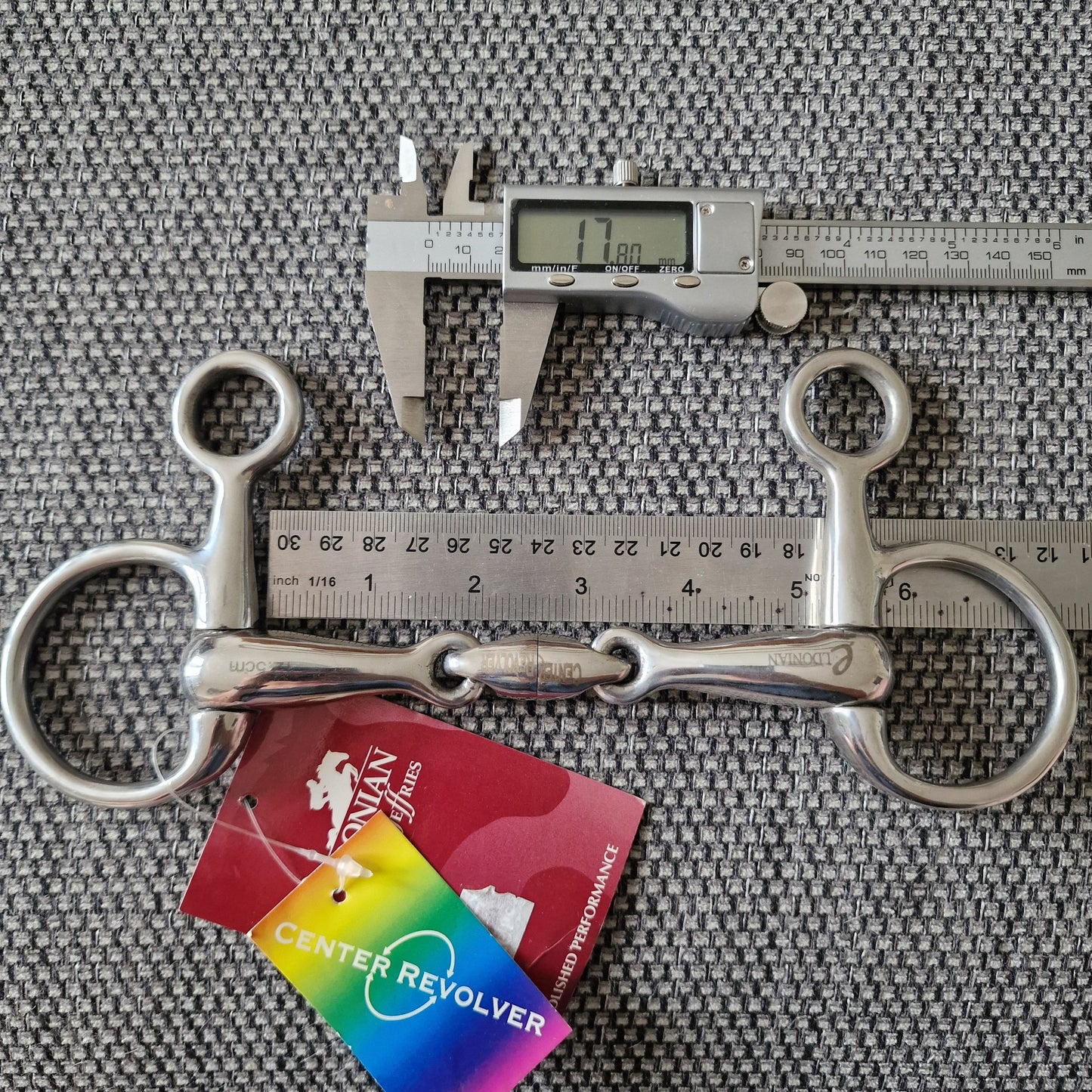 5" new Jeffries Eldonian centre revolver lozenge hanging cheek snaffle Bit B1702