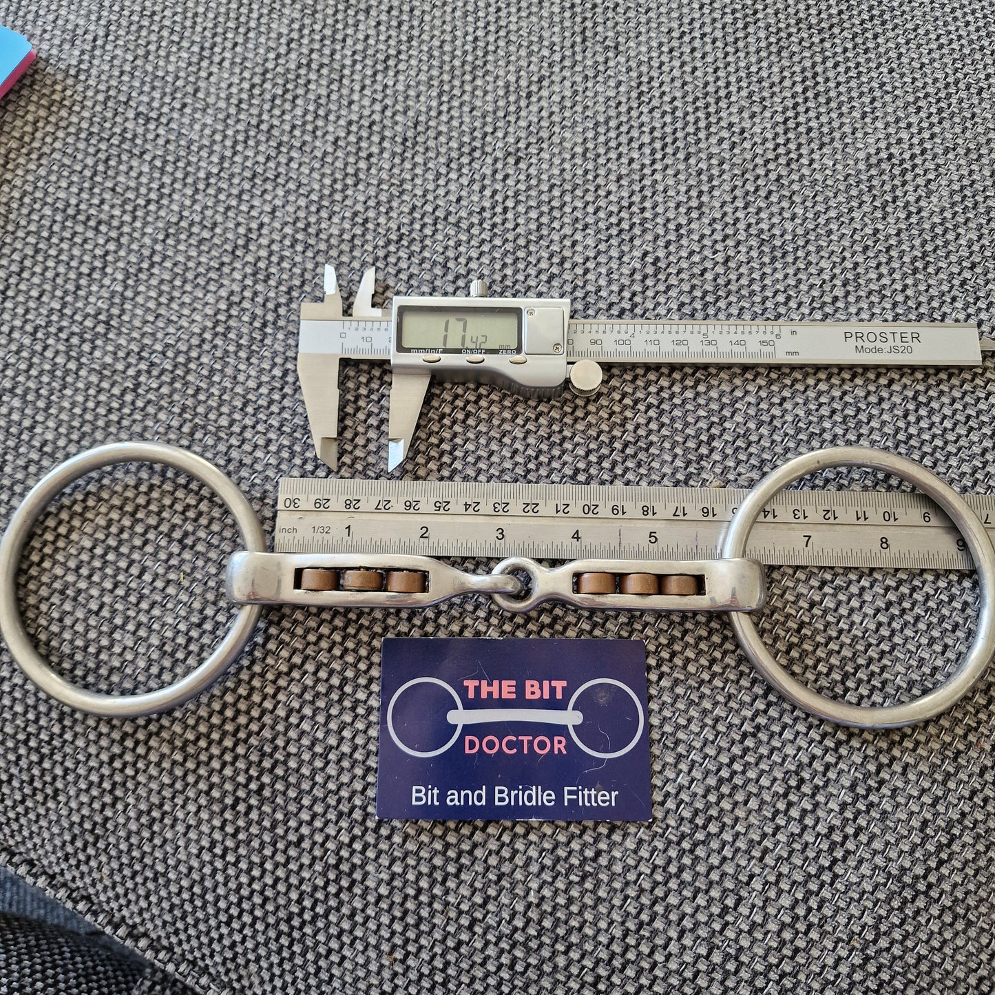 5.75" loose ring magennis copper roller snaffle bit B1249