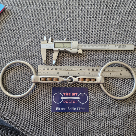 5.75" loose ring magennis copper roller snaffle bit B1249