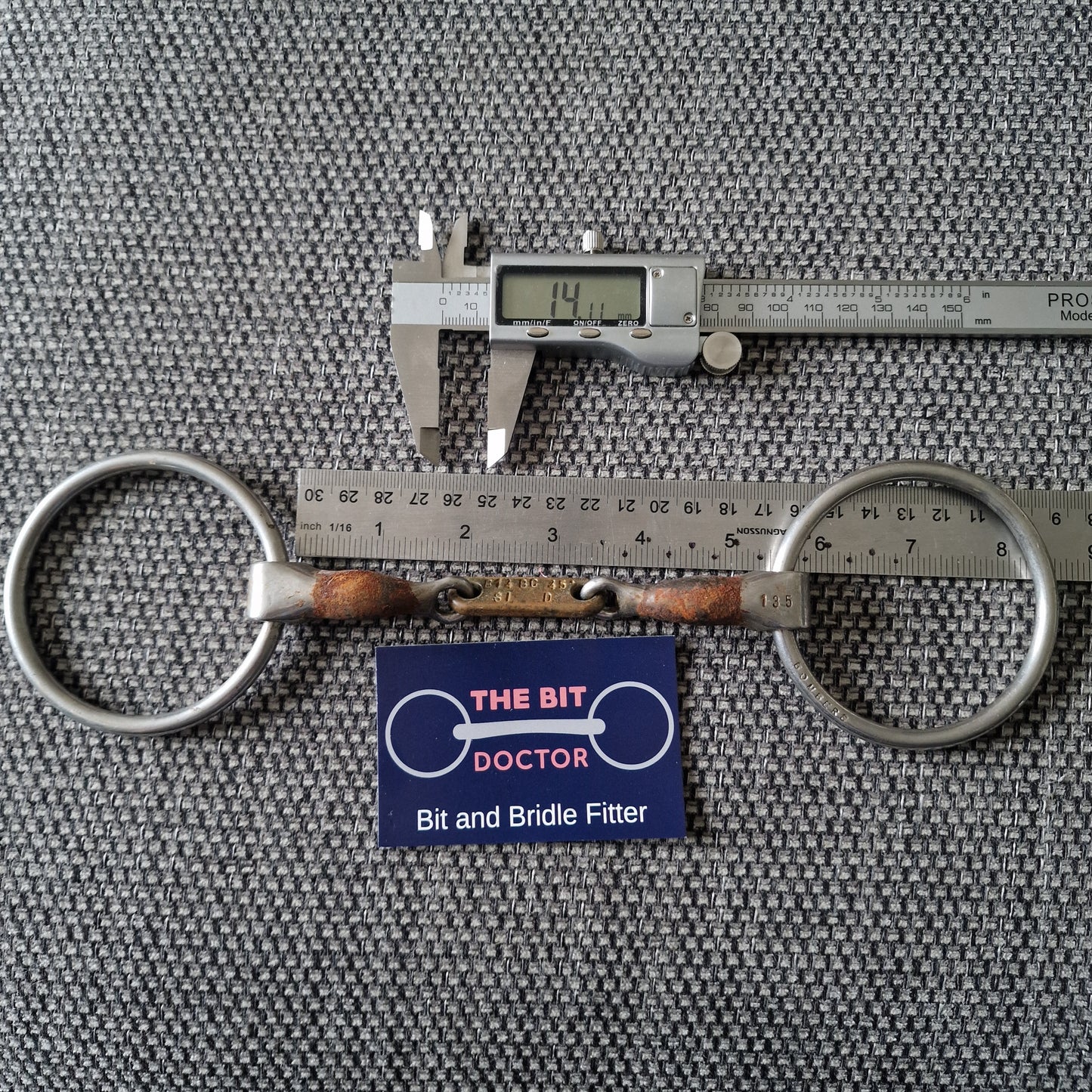 5.25" 135mm bombers bc45 control plate loose ring snaffle bit B296