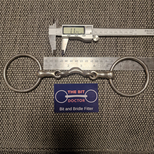 5" loose ring half moon link ported snaffle Bit B1536