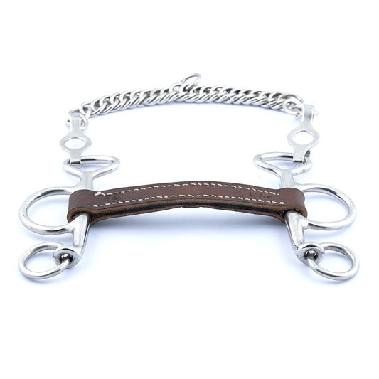Jump'In flat leather pelham bit