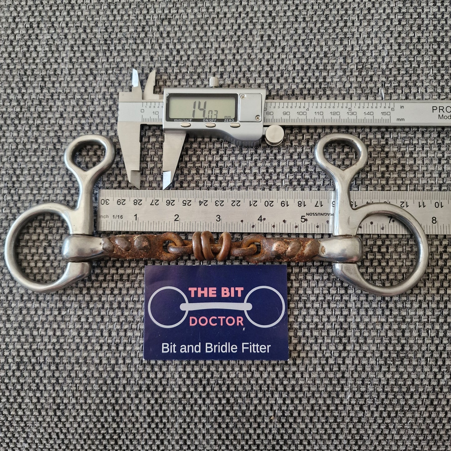 5.5" Abbey / Fylde tom thumb sweet iron copper roller Hanging Cheek Snaffle bit B754