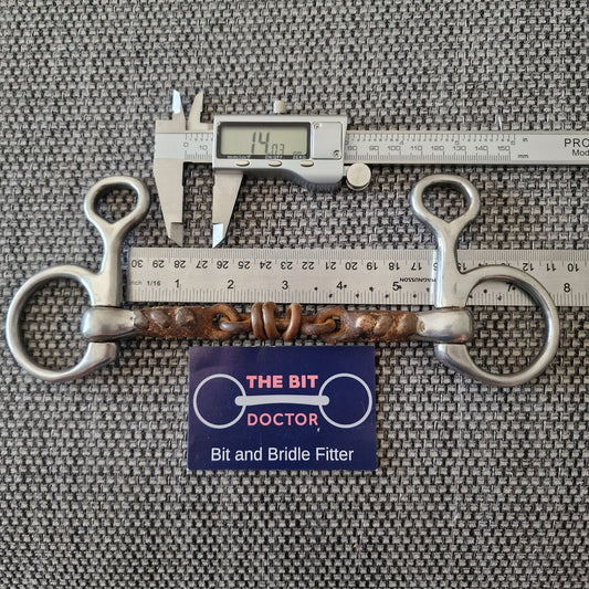 5.5" Abbey / Fylde tom thumb sweet iron copper roller Hanging Cheek Snaffle bit B754