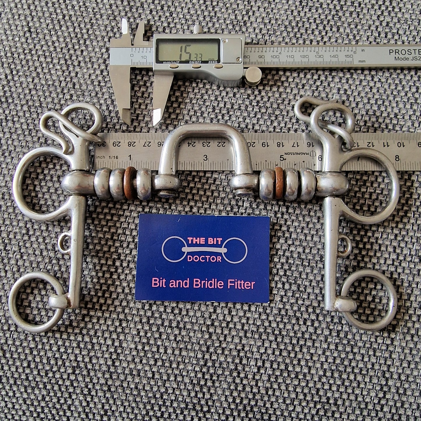 5.75" Abbey/custom made hanoverian copper cherry roller wide port pelham Bit B1499