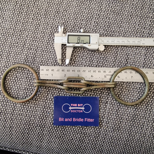 5.25" vintage nickel Simpson Controller loose ring snaffle Bit B966