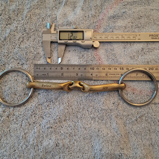 5.75" 12mm neue schule verbindend loose ring bradoon snaffle bit B416