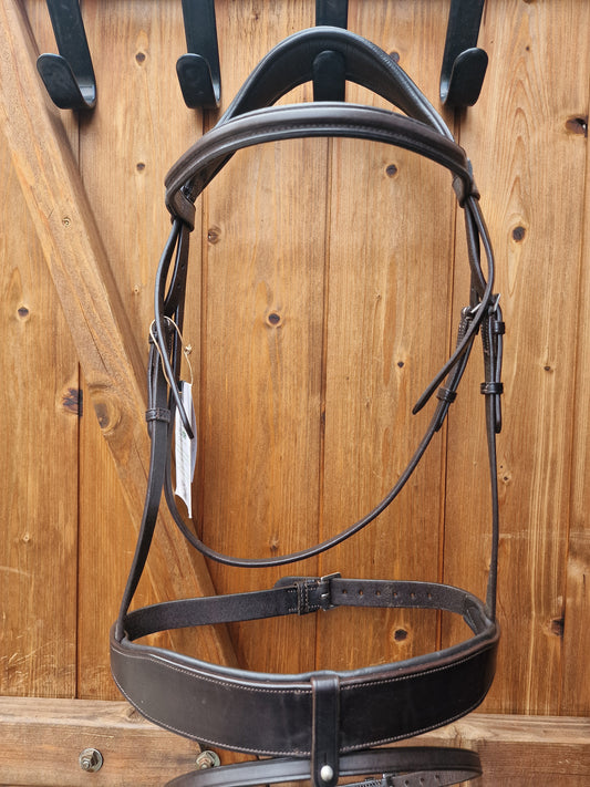 Full brown Ecorider Show Comfort hunter, removeable flash Bridle A59