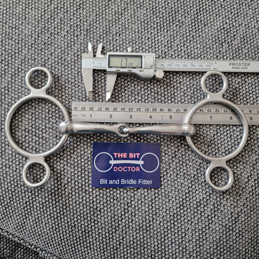 5.5" Custom made 2-ring jointed universal gag bit B529