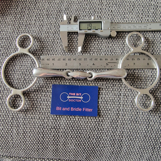 5.75" centre revolver lozenge 2-ring universal gag bit B105