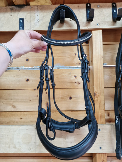 Cob black heritage anatomical bridle crystal browband