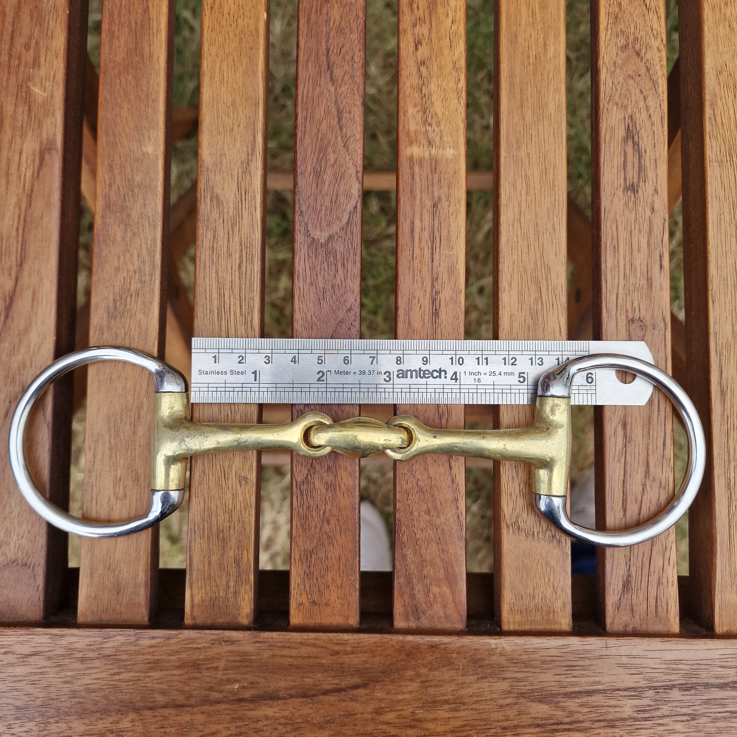 5" curved anatomical copper lozenge eggbutt snaffle bit B242