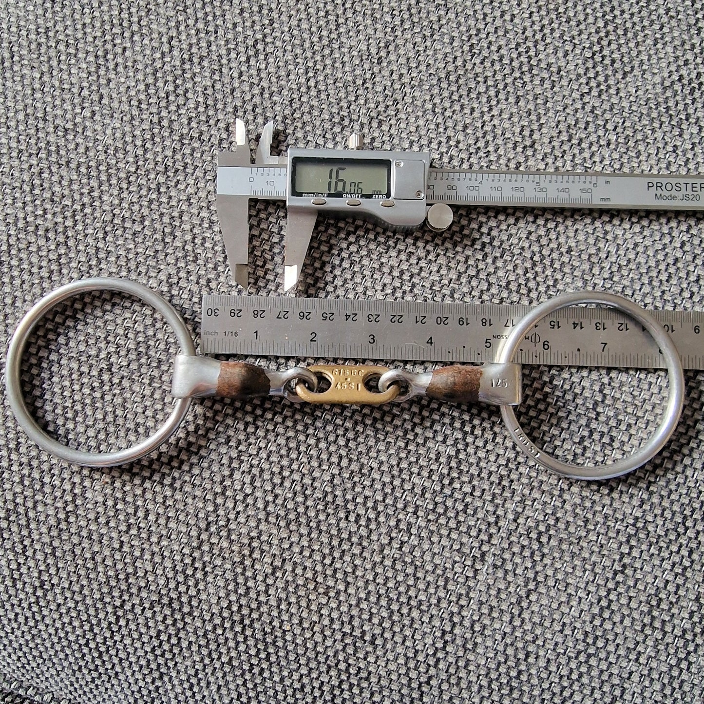 5" 125mm bombers bc45 loose ring snaffle Bit B1288