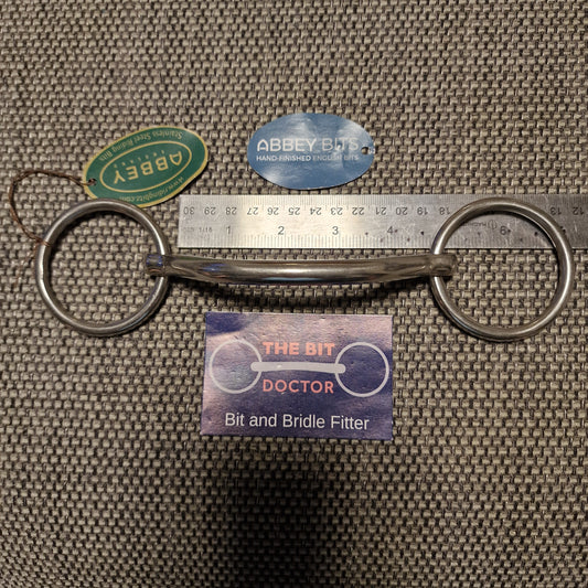4.5" new abbey custom informed designs symmetry mullen loose ring snaffle bit B1146