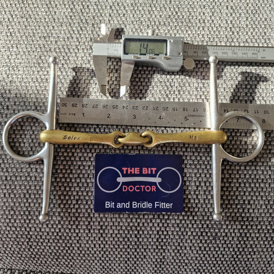 5.75" 14mm Neue schule tranz angle lozenge full cheek snaffle bit B765