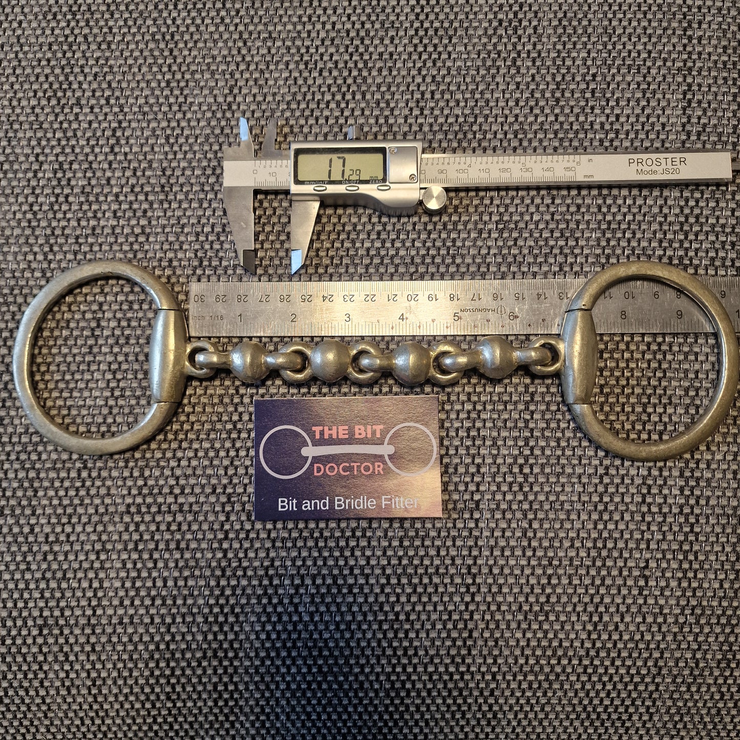 6.75" nickel vintage waterford eggbutt snaffle bit B516
