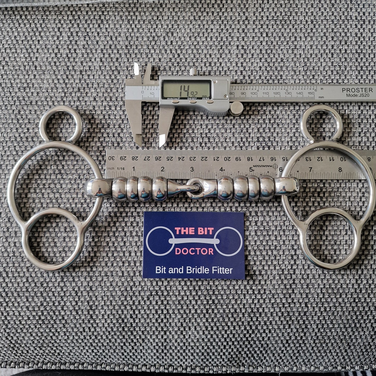 5.75" Abbey custom cherry roller universal 2.5 ring gag bit B783