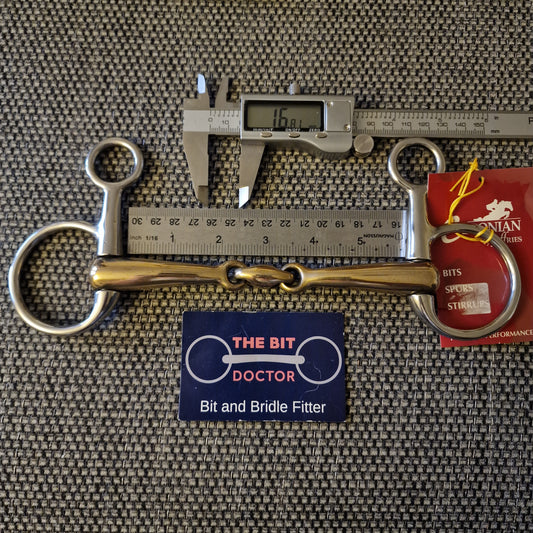 5.75" new Eldonian copper lozenge hanging cheek snaffle bit  B813