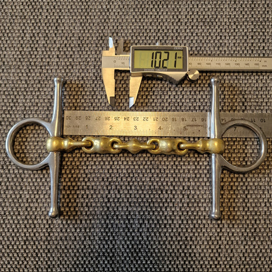5.75" copper waterford full cheek snaffle bit B699