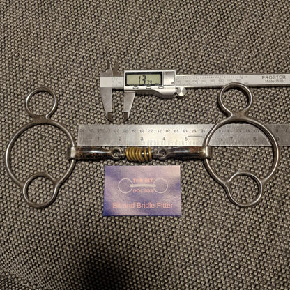 5.5" sweet iron copper roller link 2-ring universal gag bit B1215