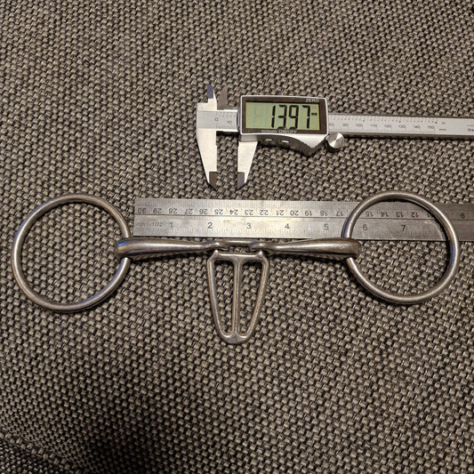 5.25" loose ring tongue grid snaffle bit B1136