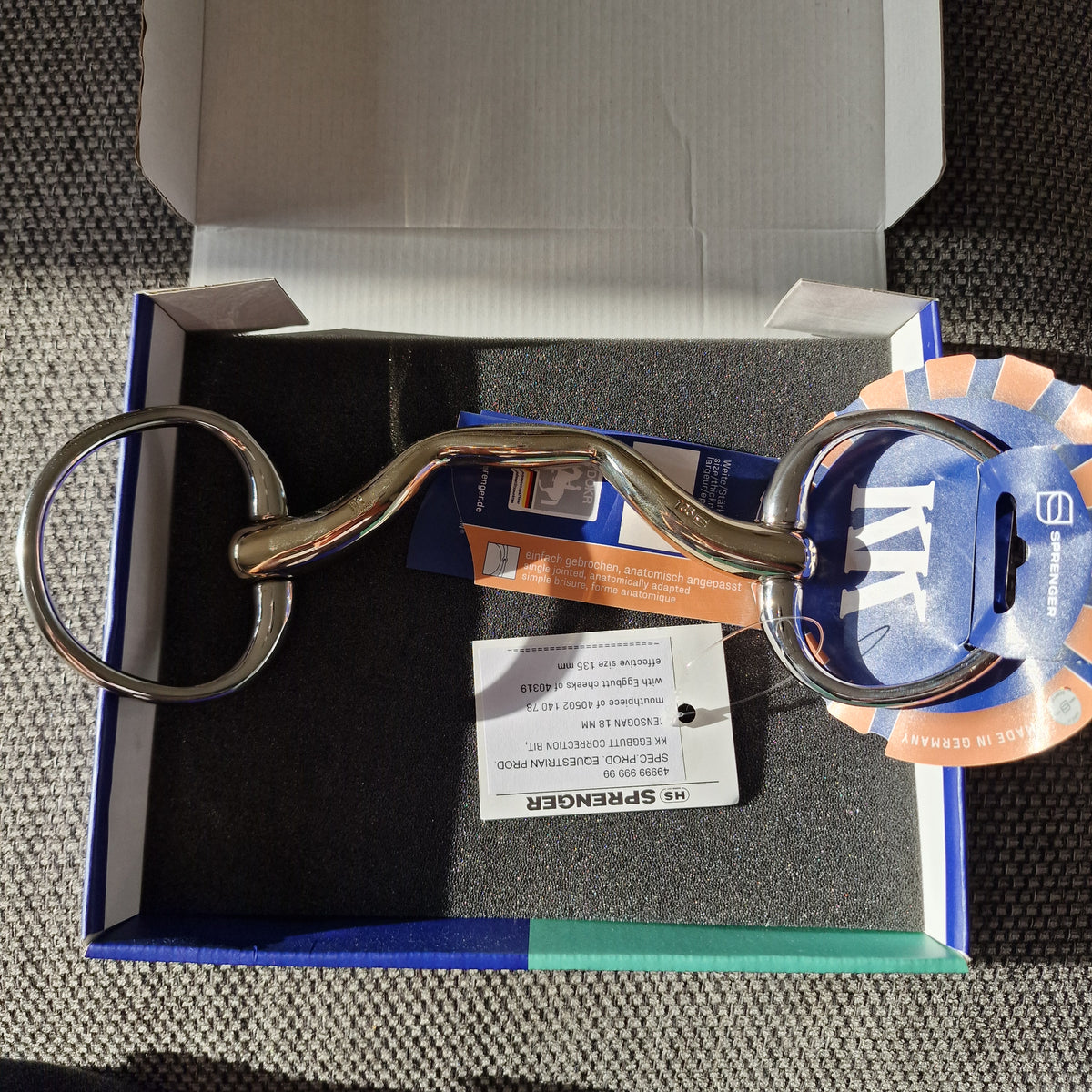 5.25" Sprenger KK correction custom one off special order ported eggbutt snaffle bit  B79