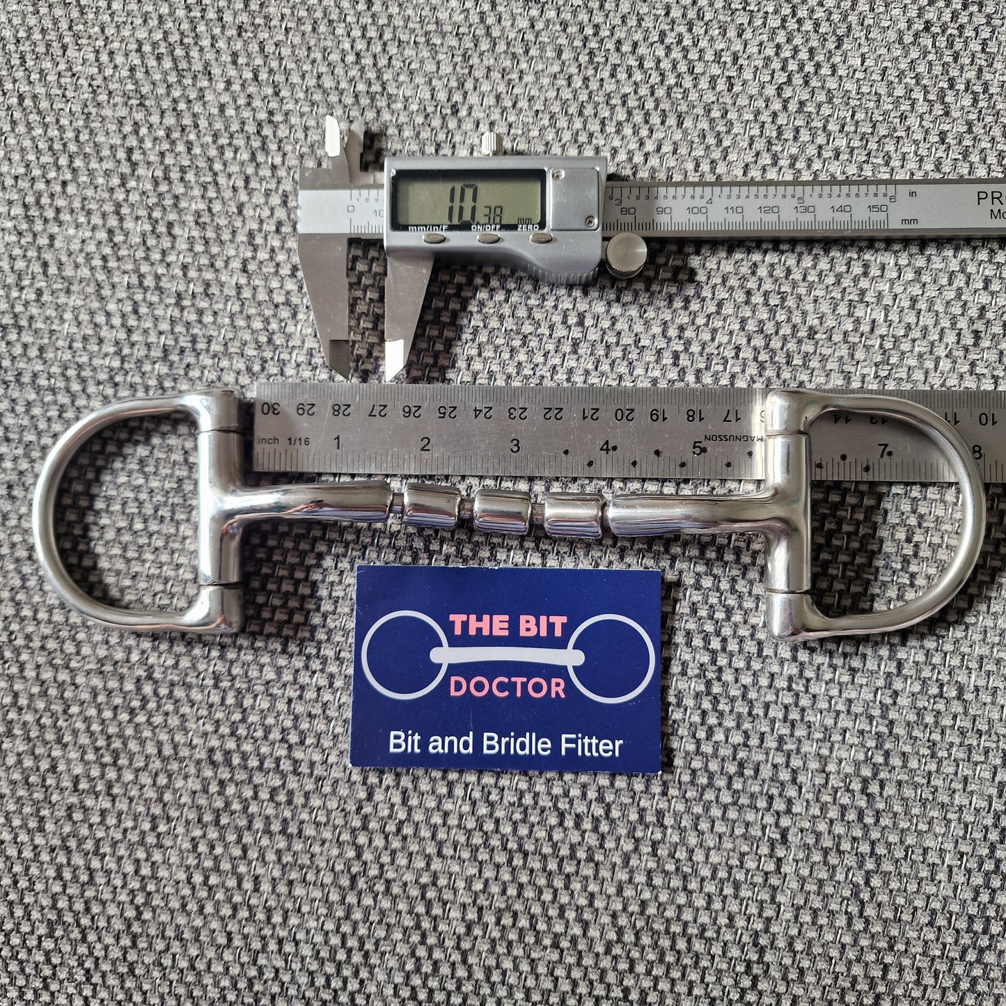 5.5" myler mb32-3 triple barrel waterford d-ring snaffle bit B464