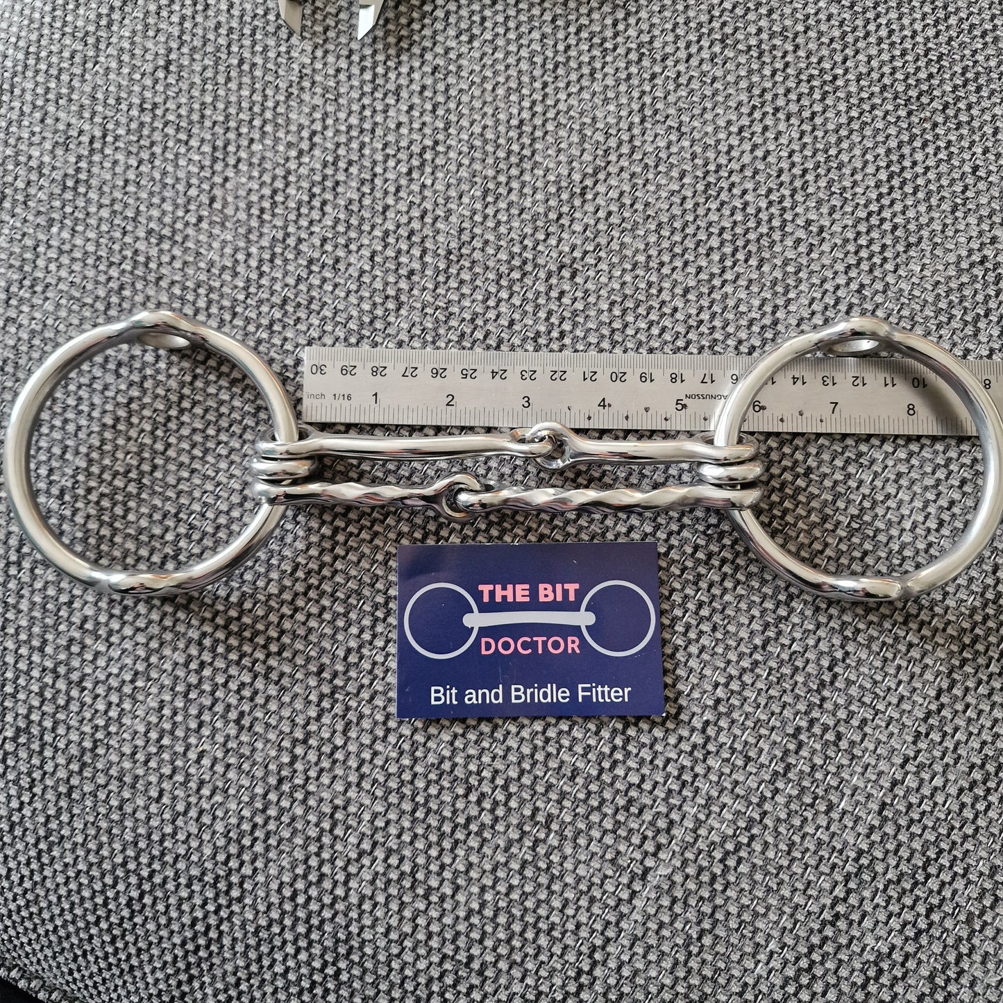 5.25" new custom half twisted barrie w-mouth balding gag bit B1141