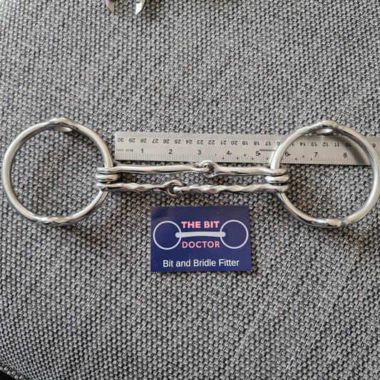 5.25" new custom half twisted barrie w-mouth balding gag bit B1141