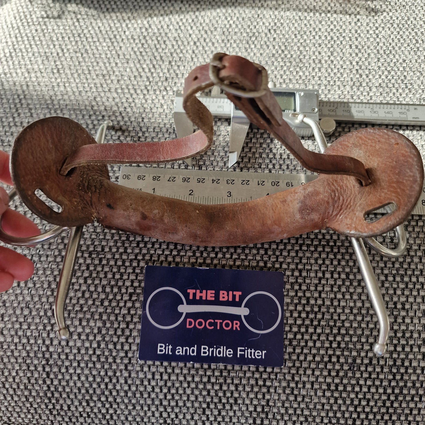 5.25" Pariani leather mullen full cheek snaffle bit B509