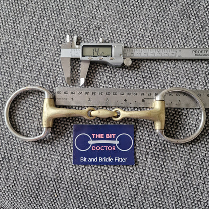 5.5" curved copper lozenge eggbutt snaffle Bit B1696