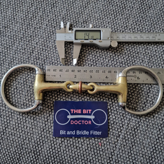 4.5" copper lozenge roller eggbutt Snaffle Bit B1034