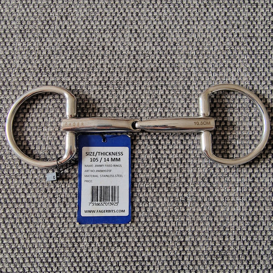 4" 105mm Fager jimmy eggbutt snaffle Bit B1623
