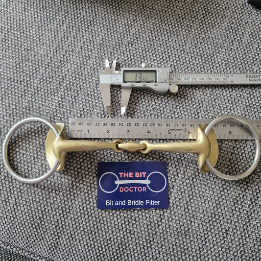 6" stubben golden wings lozenge sleeved loose ring snaffle bit B57