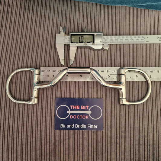 5.5" TBD wide ported Barrel d-ring snaffle bit B160