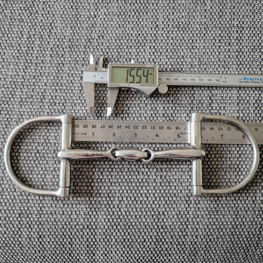 5.25" sprenger D-ring lozenge snaffle bit B247