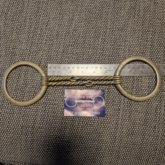 5.5" vintage nickel twisted wire barrie w-mouth eggbutt snaffle bit B253