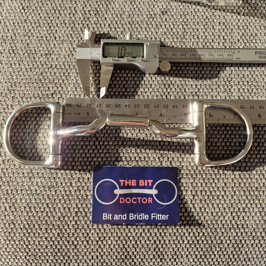 5" custom myler mb06 ported barrel d-ring snaffle bit B242