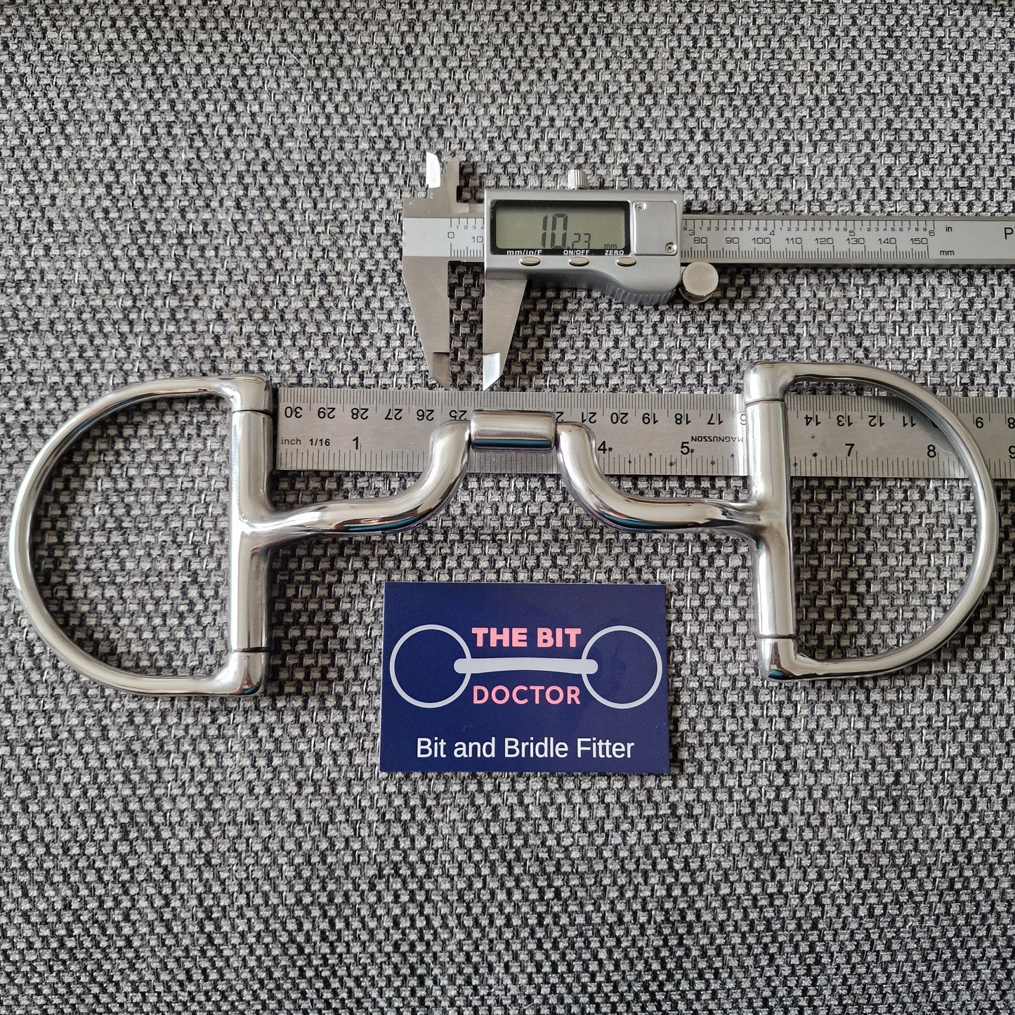 5.5" custom myler mb43 high port barrel d-ring snaffle bit B26