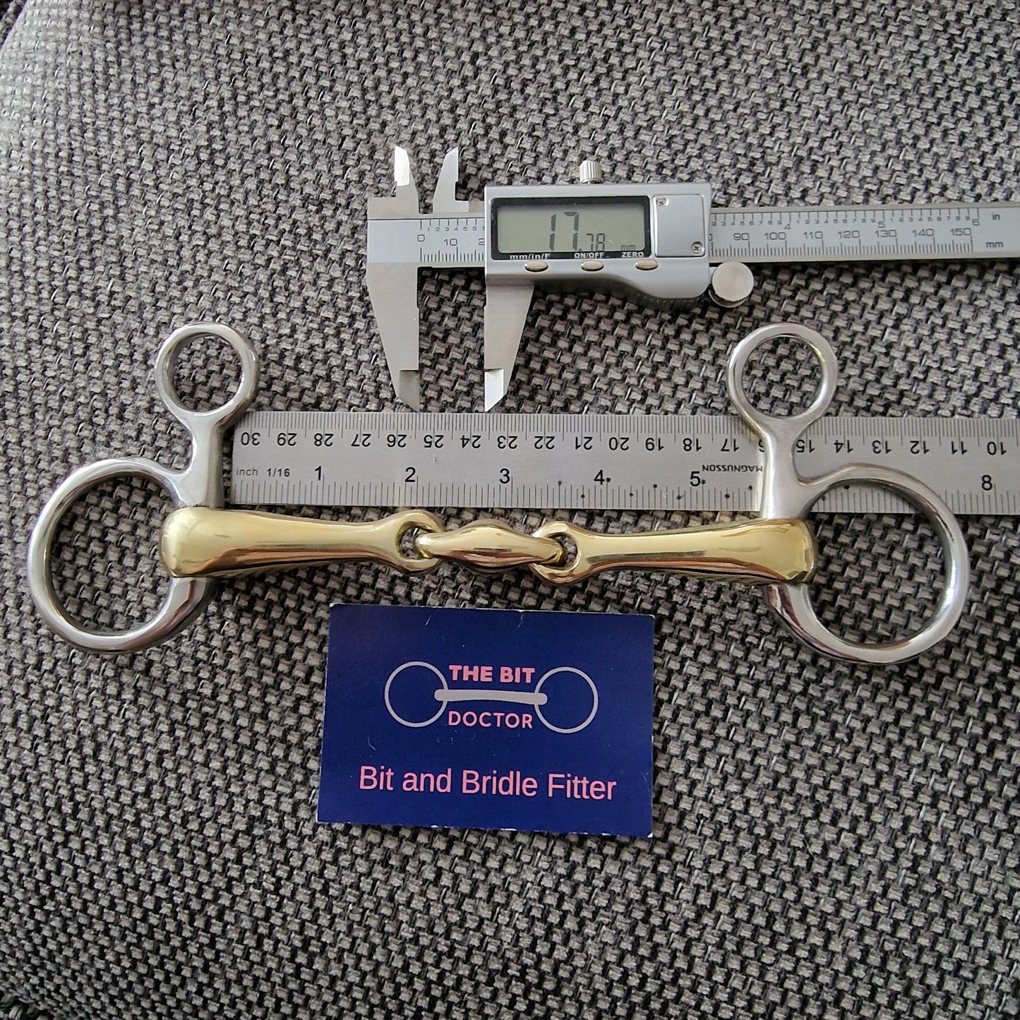 5.5" copper lozenge hanging cheek snaffle Bit B1311
