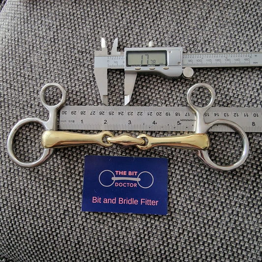 5.5" copper lozenge hanging cheek snaffle Bit B1311